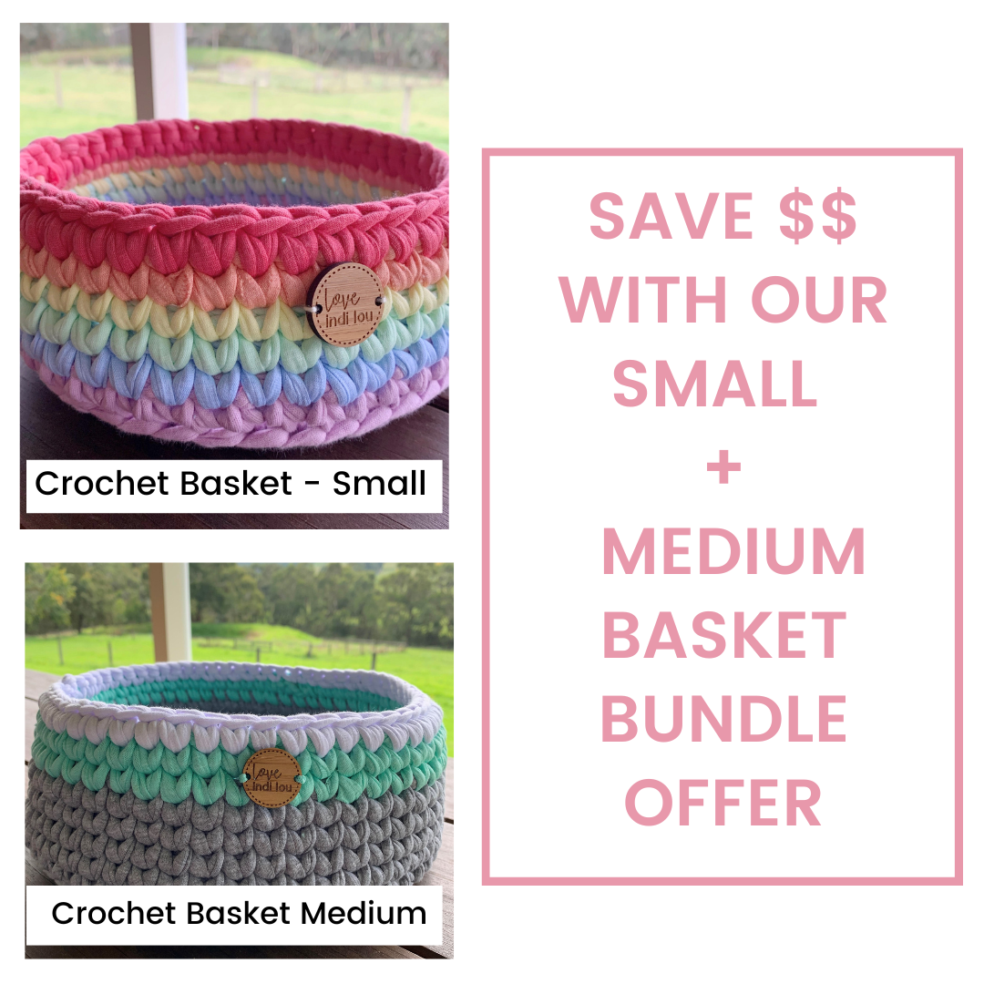 Crochet Basket - Small + Medium Bundle