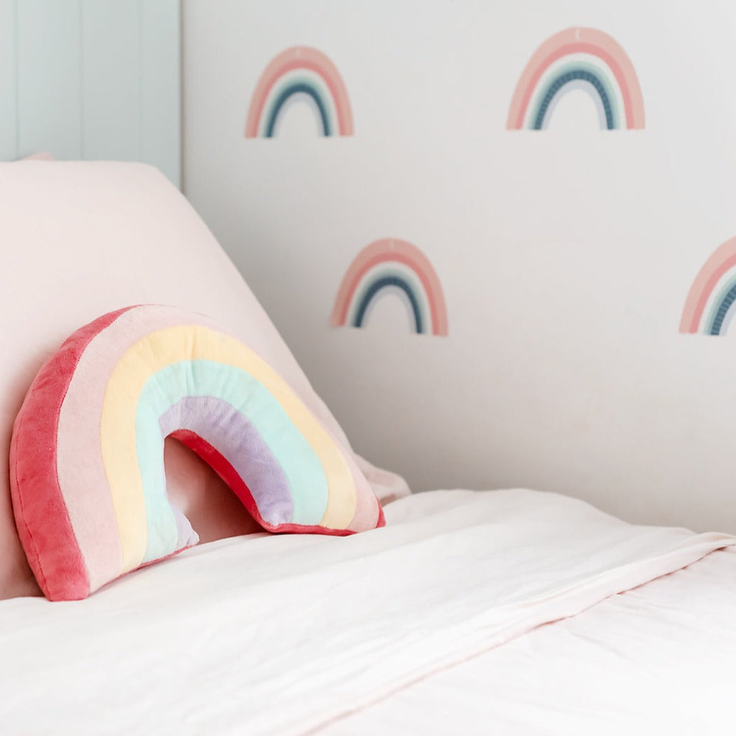 Bundle Buy - Pastel Rainbow Rug + Rainbow Pillow