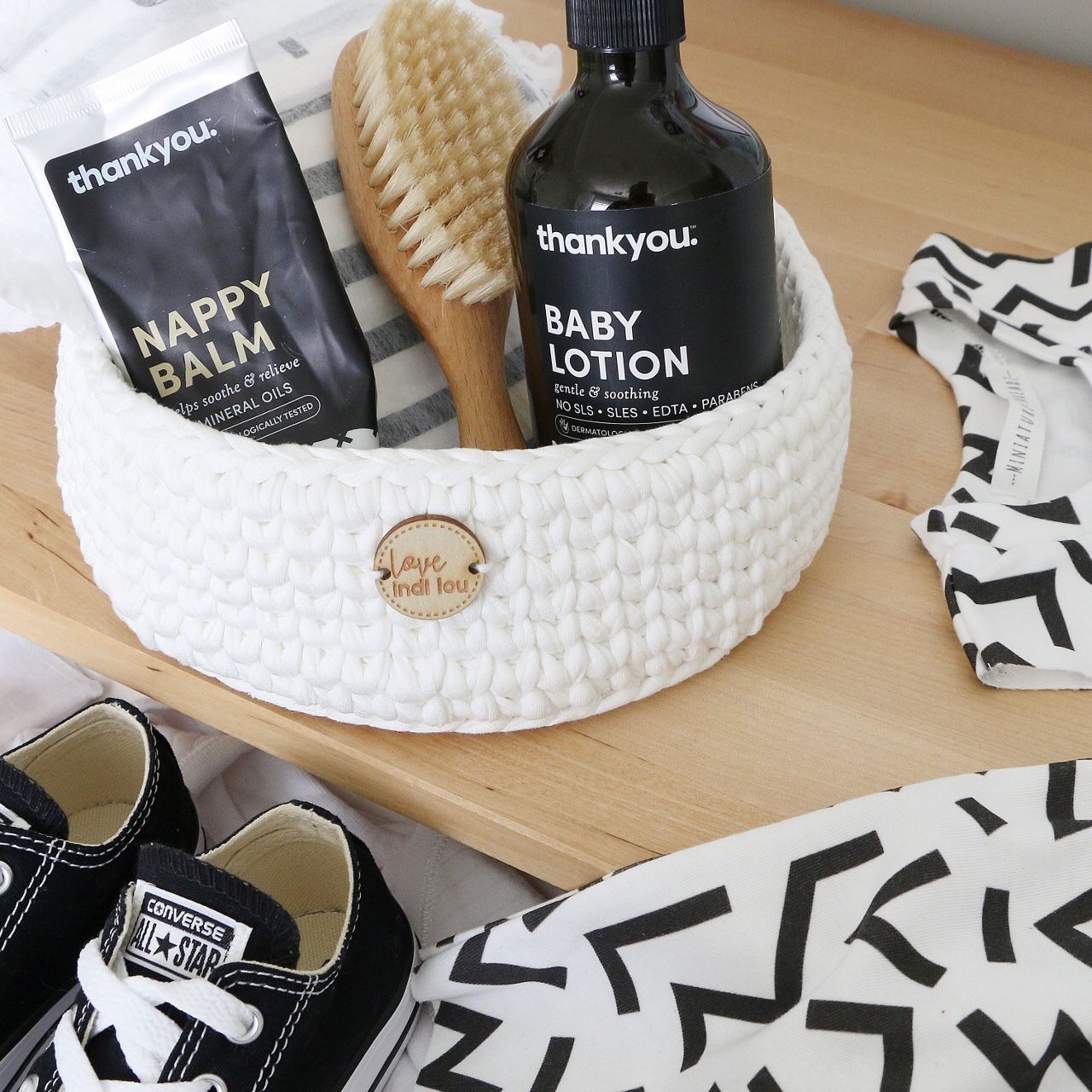 Crochet Storage Basket - White