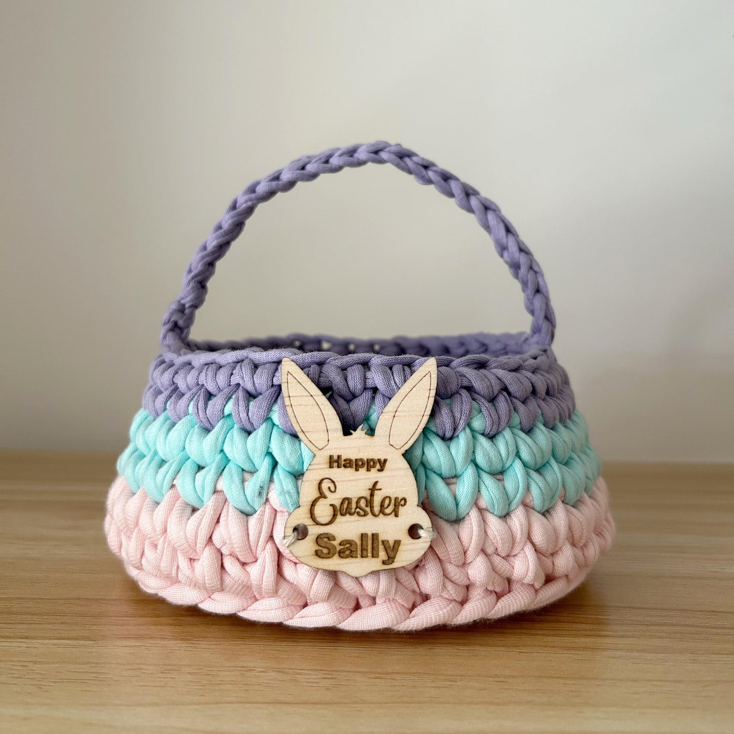 Easter Basket - Grey, Pink + White