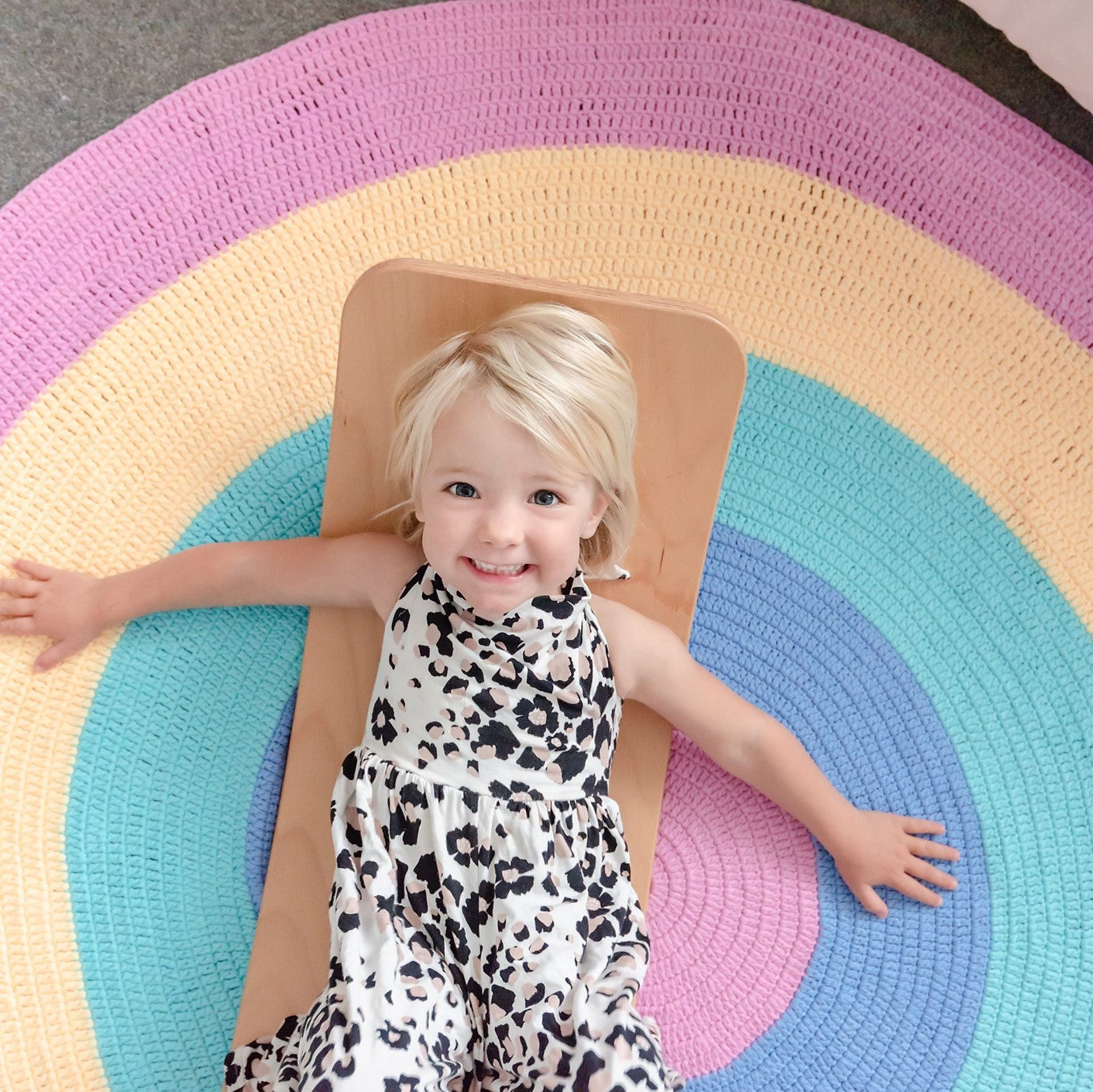 Bundle Buy - Pastel Rainbow Rug + Rainbow Pillow