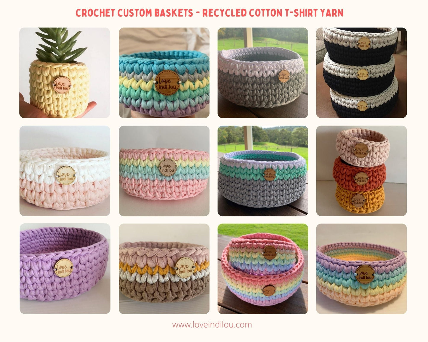 Crochet Basket - Petite + Small Bundle
