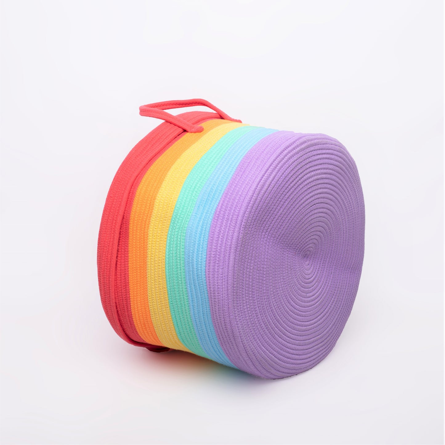 Bundle Buy - Rainbow Cotton Rope Basket + Rainbow Cushion