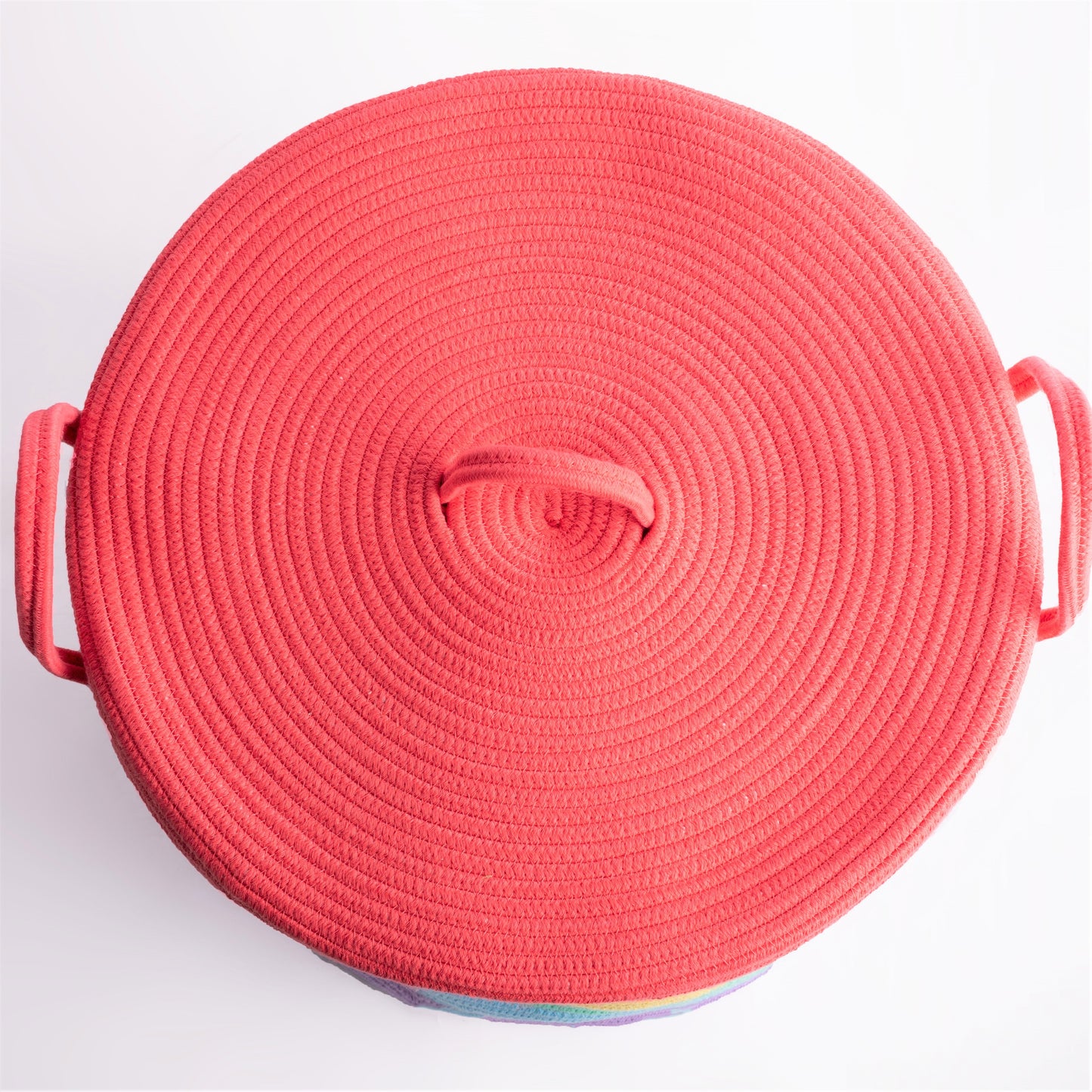Bundle Buy - Rainbow Cotton Rope Basket + Rainbow Cushion