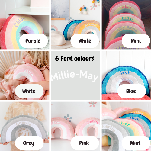 Rainbow Pillow - Pink