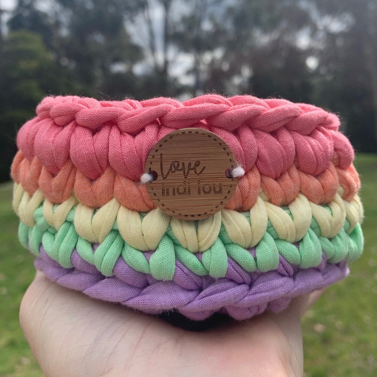Crochet Storage Basket - Rainbow