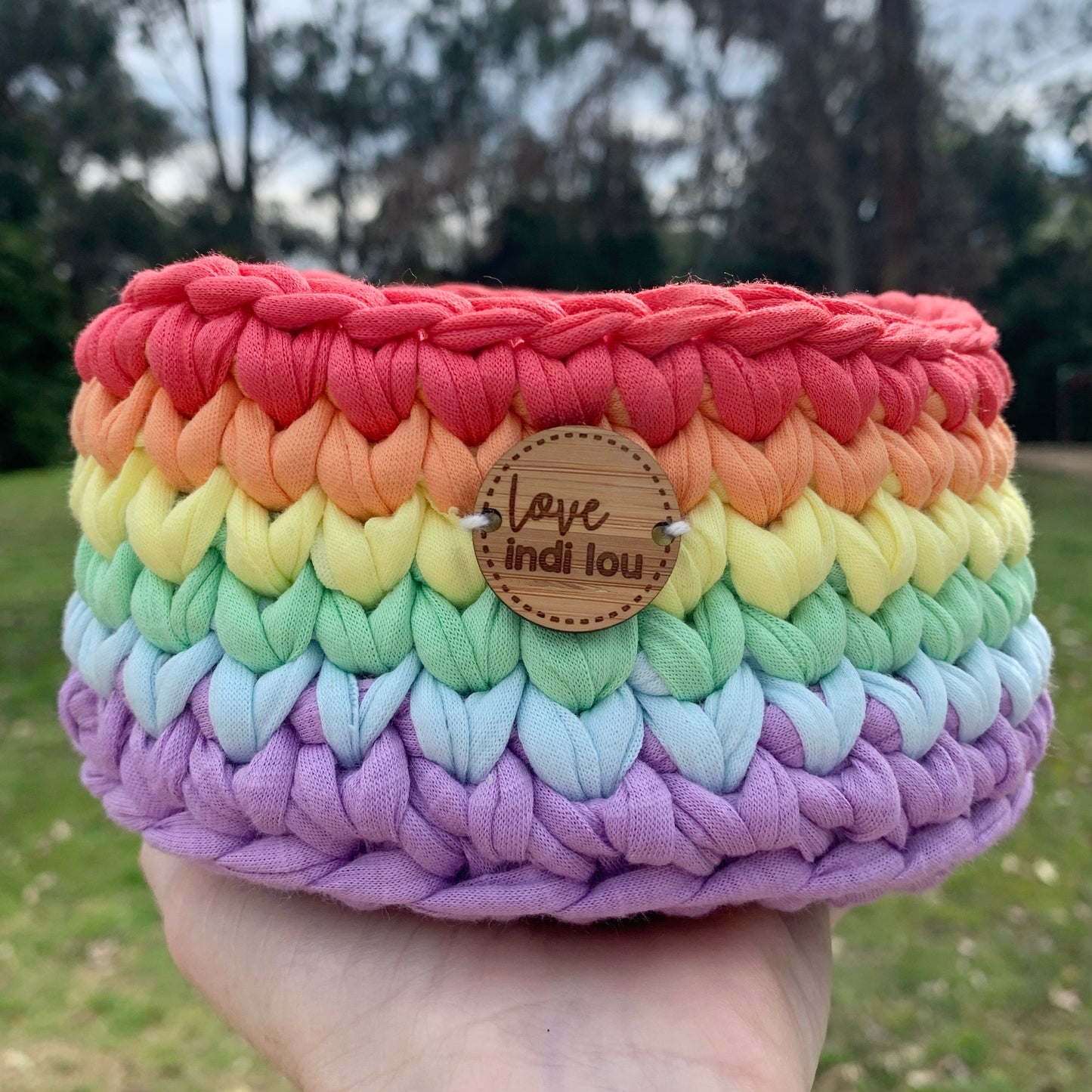 Crochet Storage Basket - Rainbow
