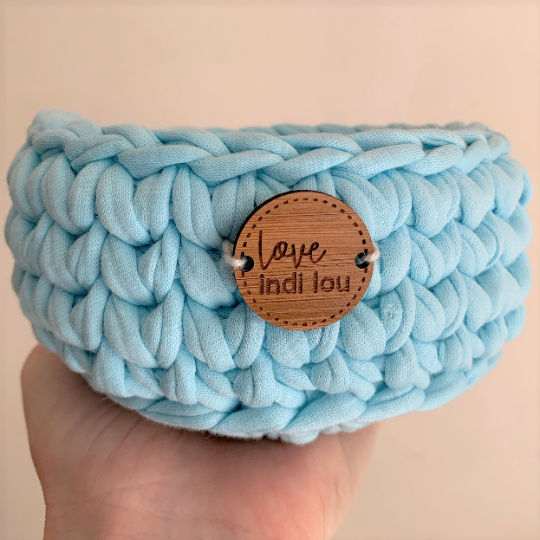 Crochet Storage Basket - Pastel Blue