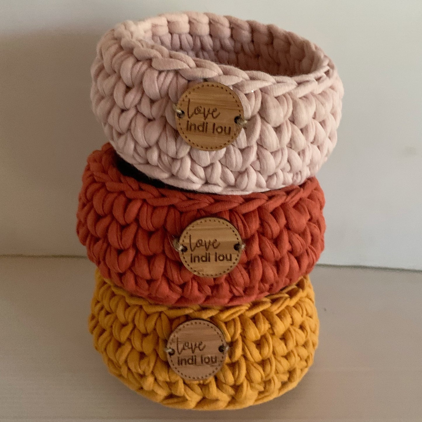 Crochet Storage Basket - Mustard