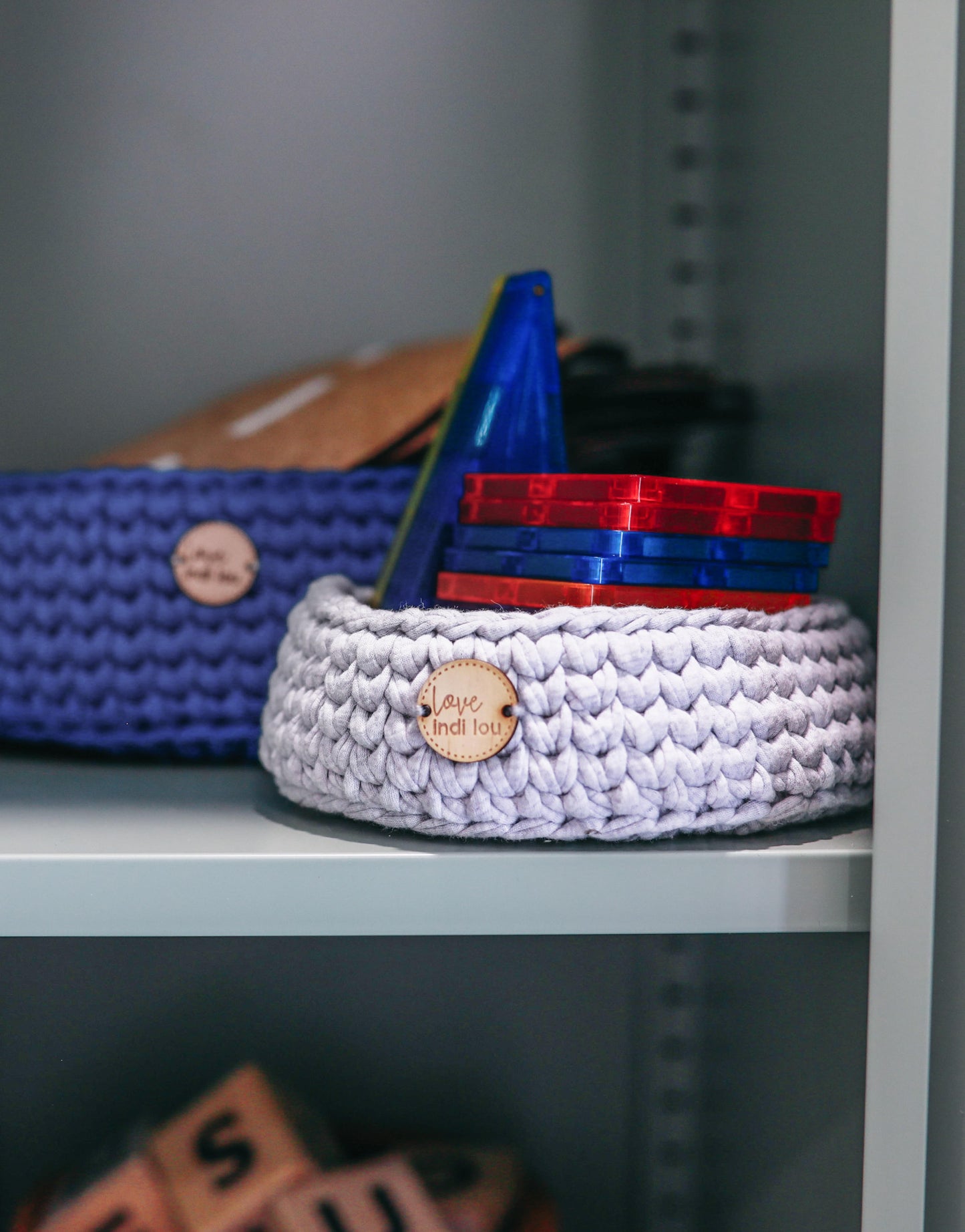 Crochet Storage Basket - Blue