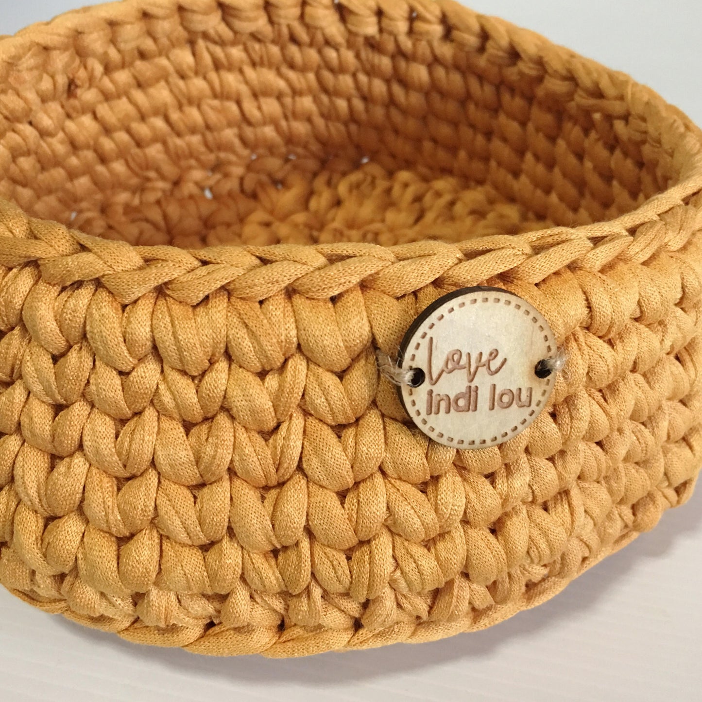 Crochet Storage Basket - Mustard