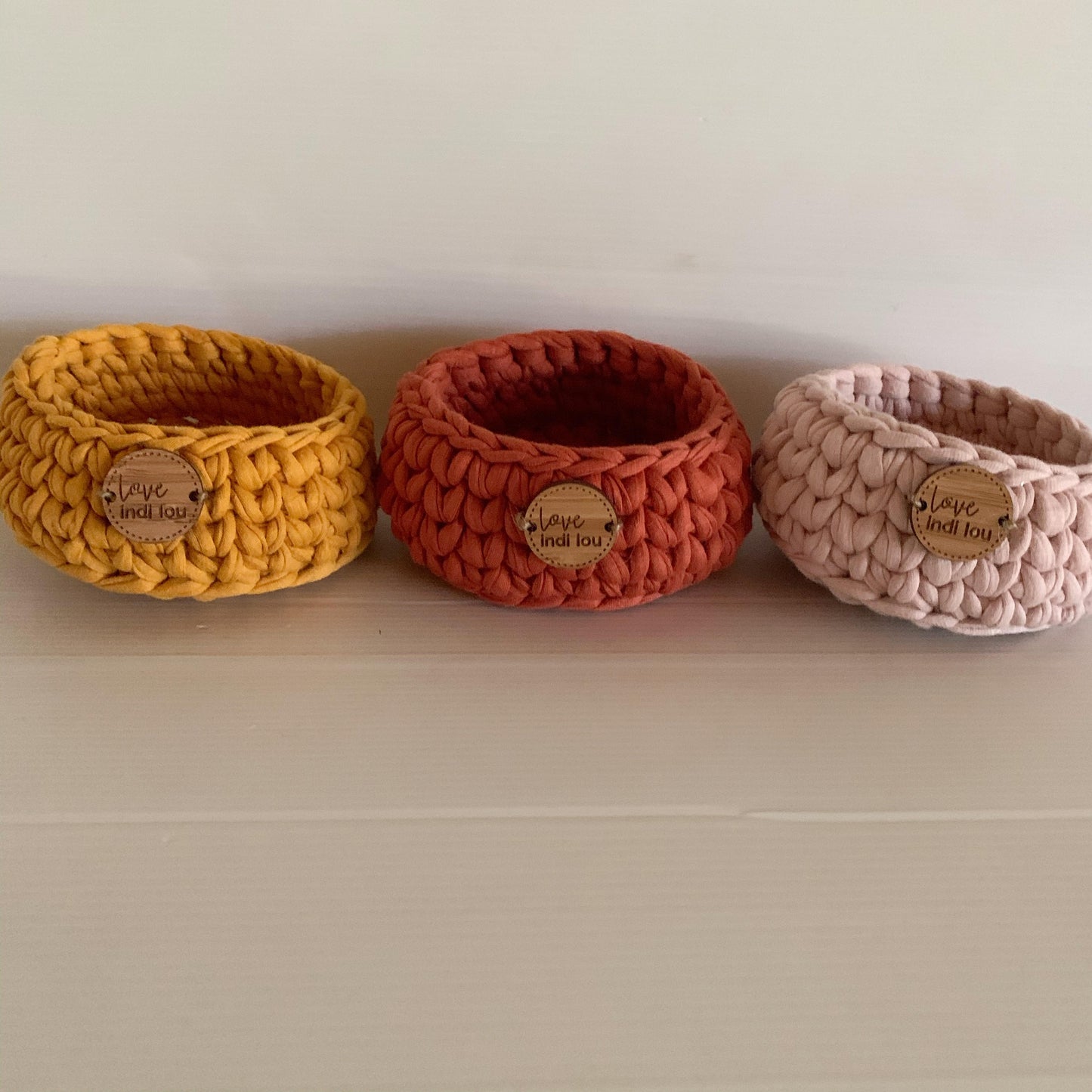 Crochet Storage Basket - Mustard