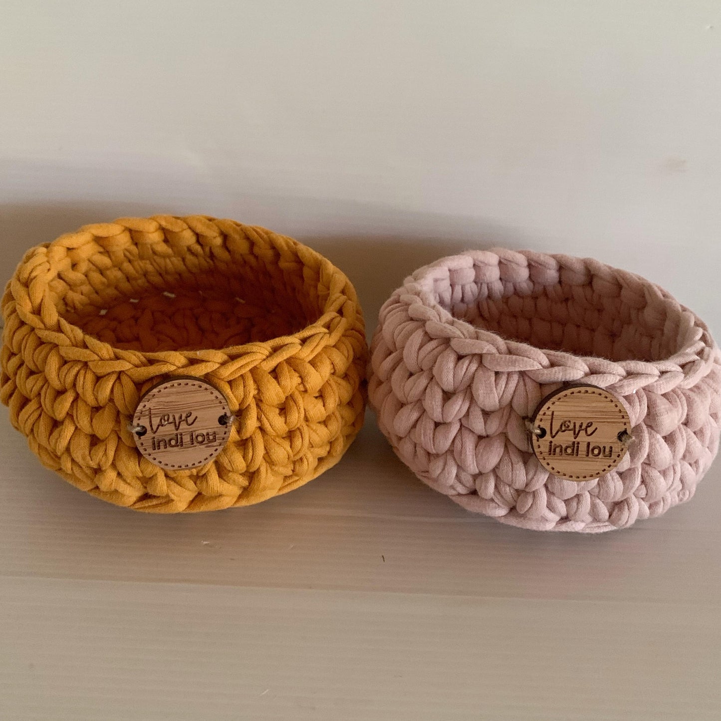 Crochet Storage Basket - Mustard