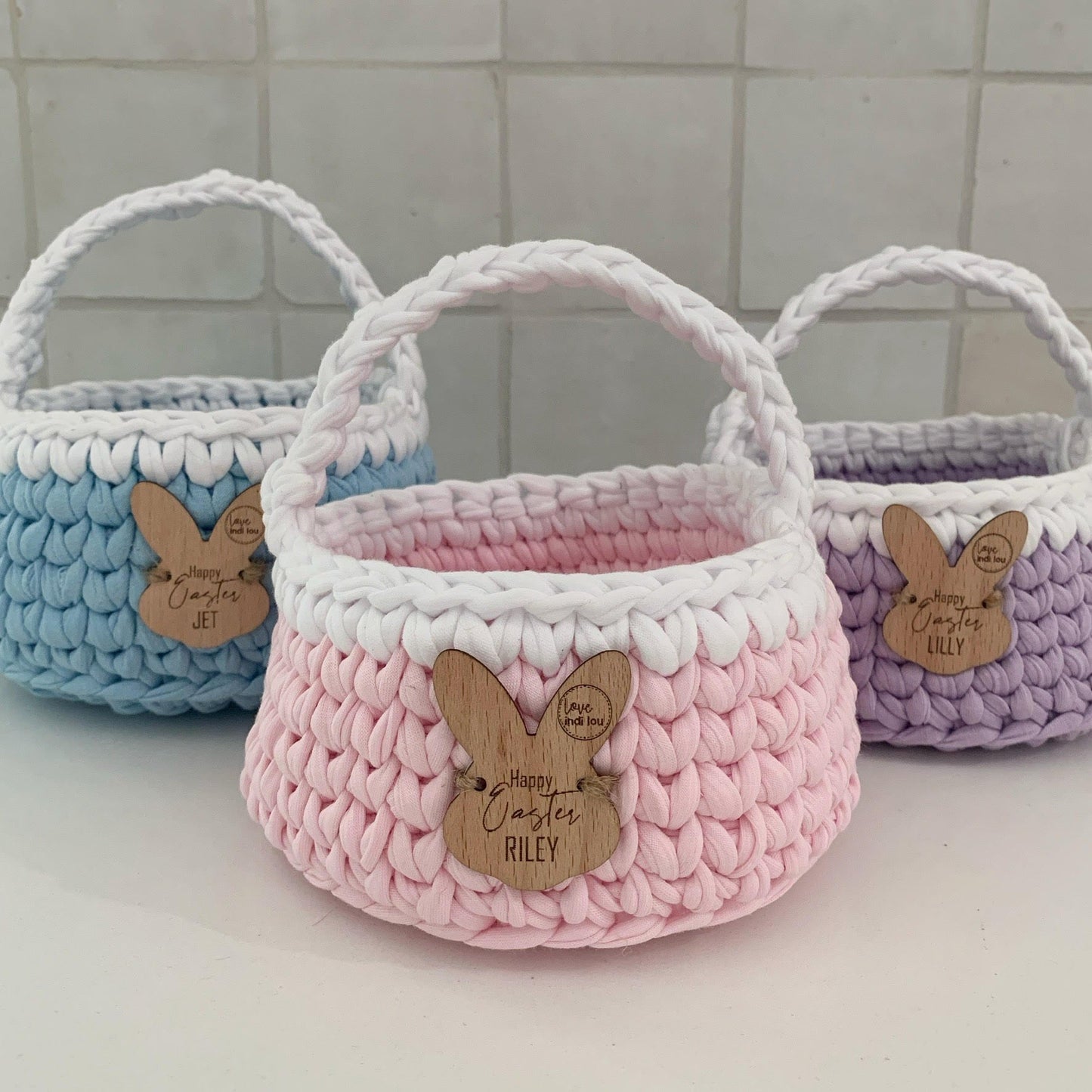 Easter Basket - Lilac + White
