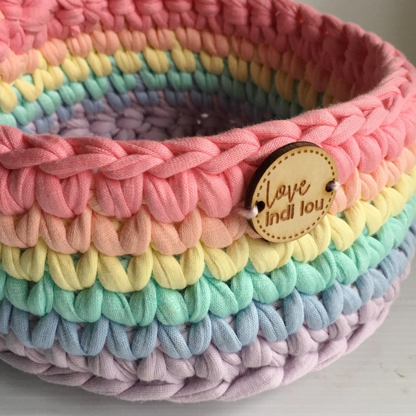 Crochet Storage Basket - Rainbow