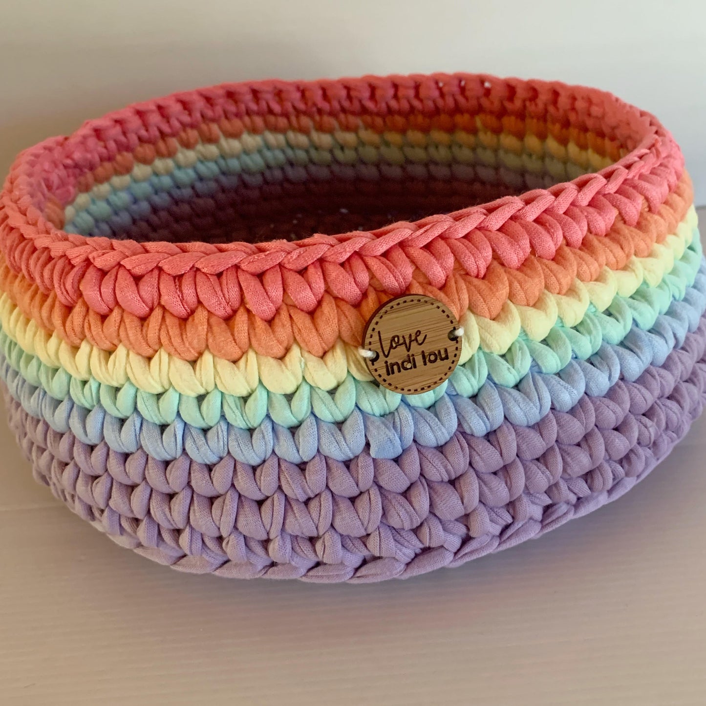 Crochet Storage Basket - Rainbow