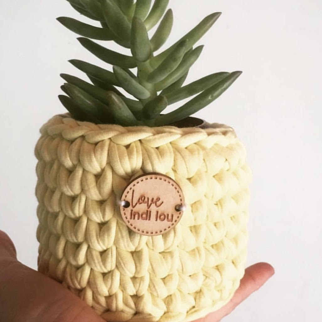 Crochet Storage Basket - Pastel Yellow