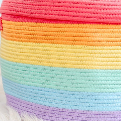 Bundle Buy - Rainbow Cotton Rope Basket + Rainbow Cushion