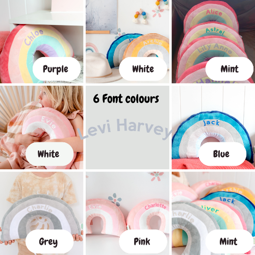 Rainbow Pillow - Grey