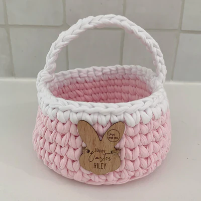 Easter Basket - Pink + White