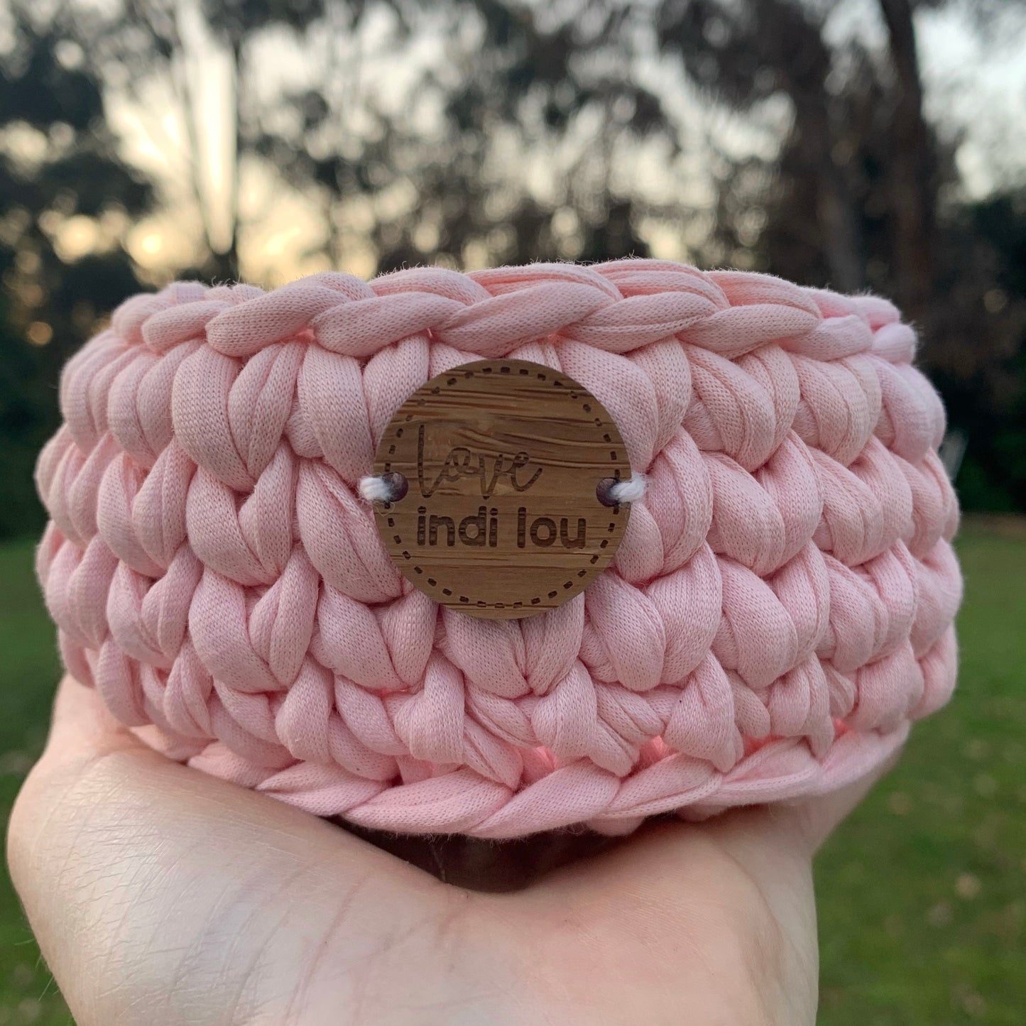 Crochet Storage Basket - Blush Pink