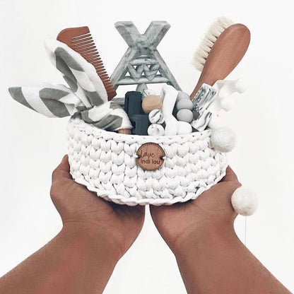 Crochet Storage Basket - White