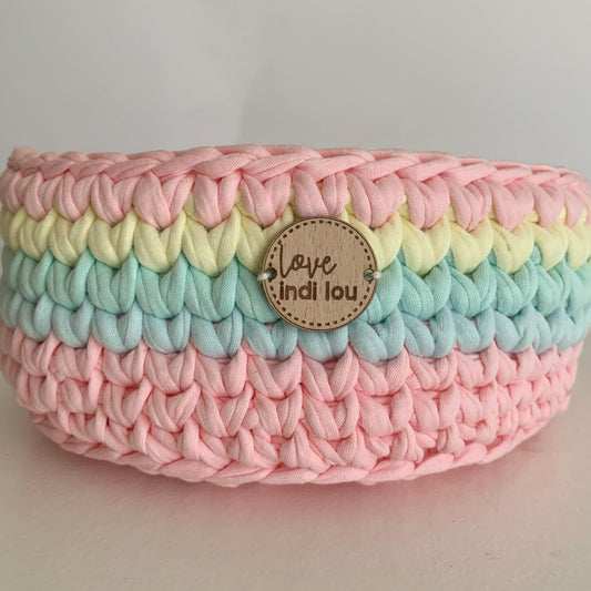 Crochet Storage Basket - Pastel