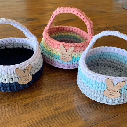 Easter Basket - Light Blue + White