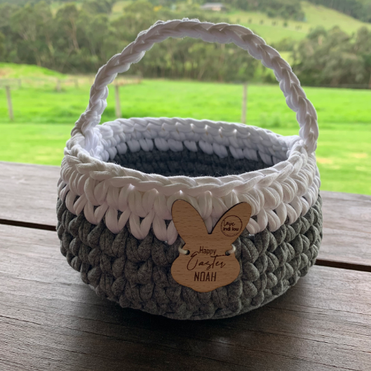 Easter Basket - Grey + White