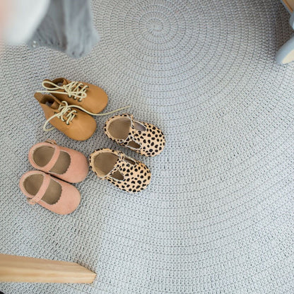 Nursery Round Crochet Rug - Grey