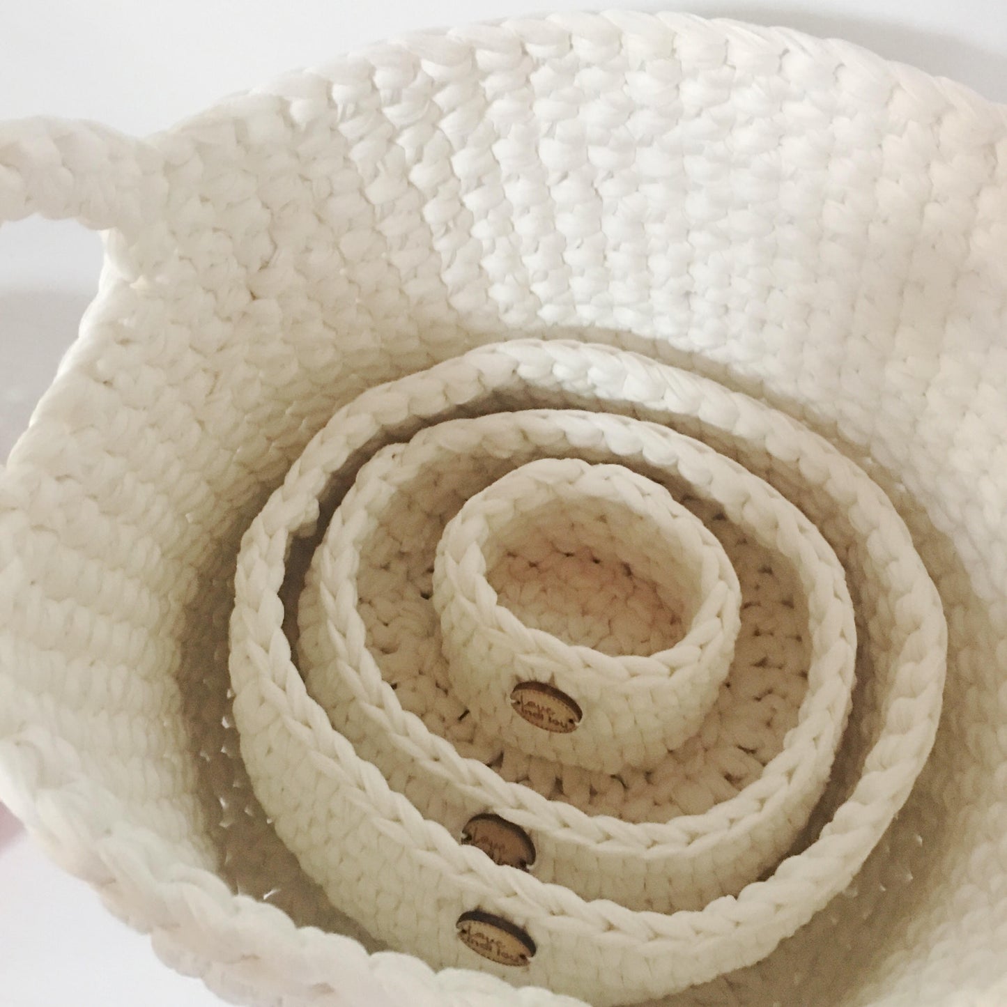 Crochet Storage Basket - White