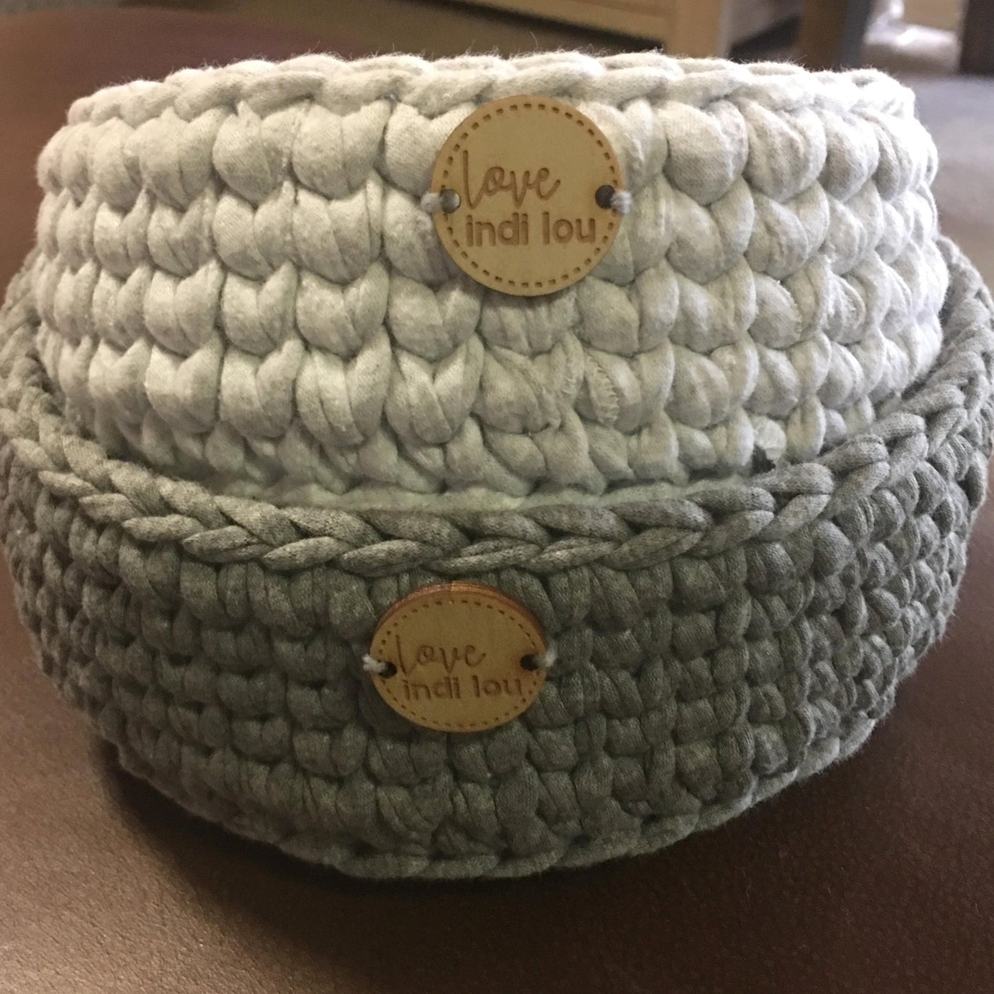Crochet Storage Basket - Grey