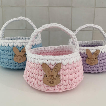 Easter Basket - Light Blue + White