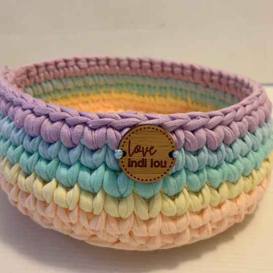 Crochet Storage Basket - Rainbow Lilac