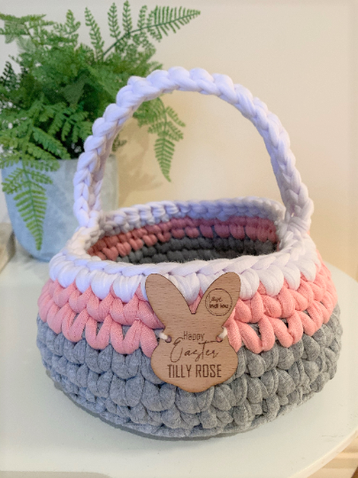Easter Basket - Light Blue + White
