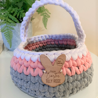 Easter Basket - Grey + White