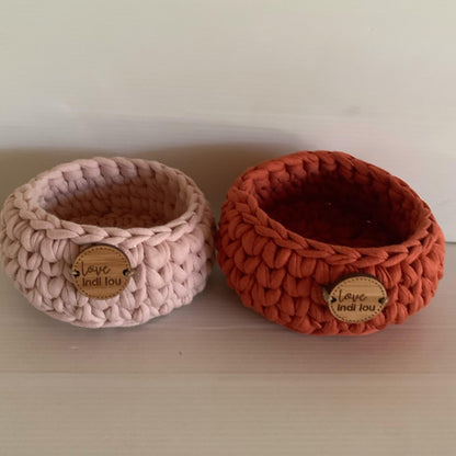 Crochet Storage Basket - Rust