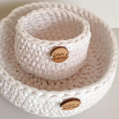 Crochet Storage Basket - White